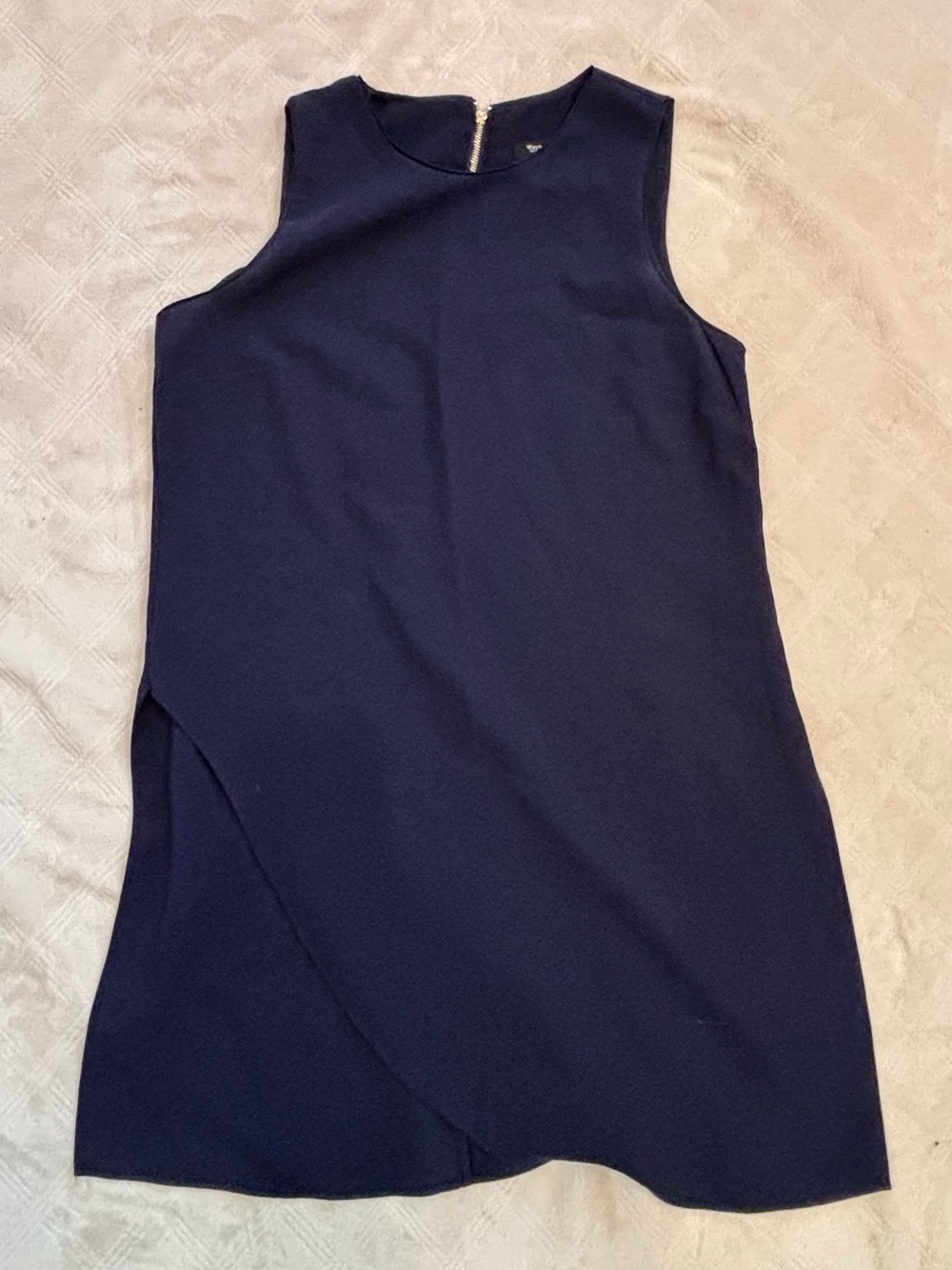 White House Black Market Navy Sleeveless Asymmetric Tunic